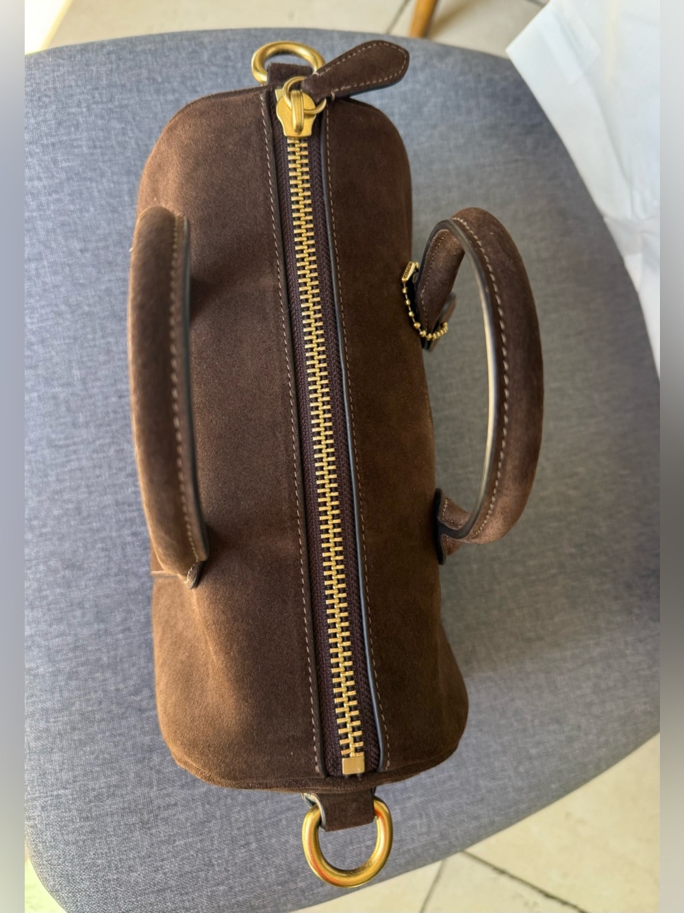 Coach Compass 25 Chocolate Suede - Style No. CFA51 - Picture 7 of 9